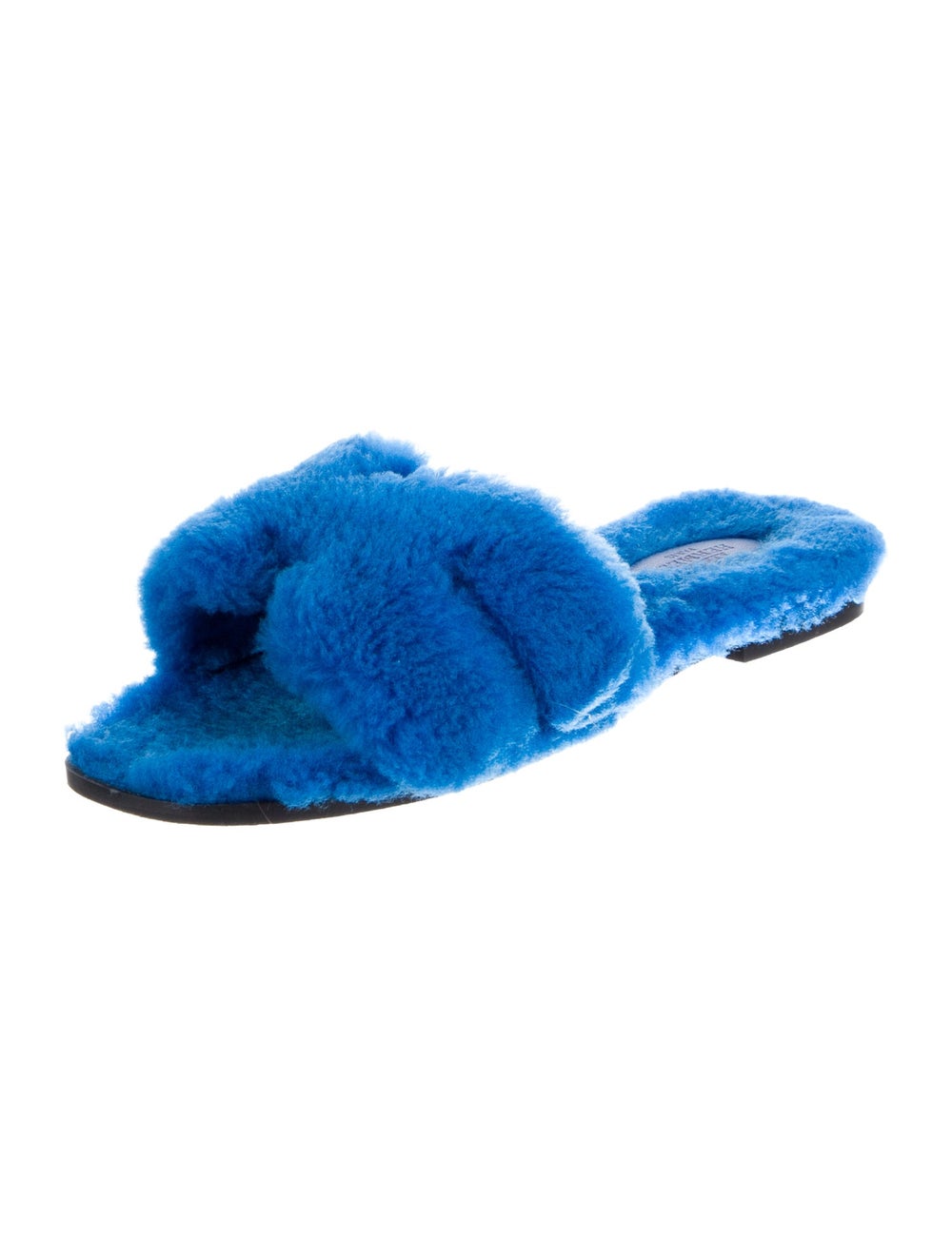 Hermès Oran Slides Blue Shearling - image 2
