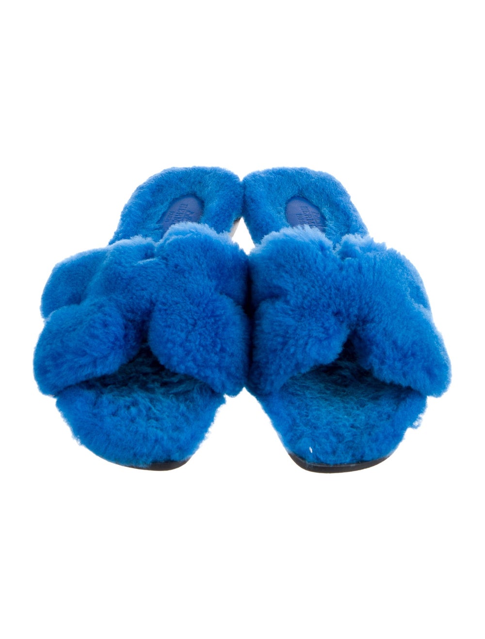 Hermès Oran Slides Blue Shearling - image 3