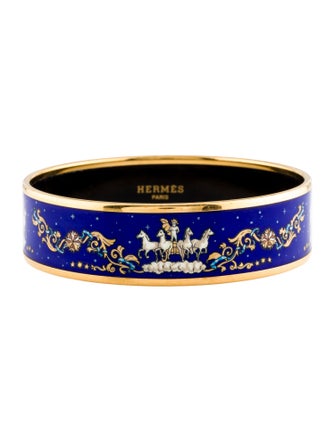Hermès Enamel Wide Bangle Bracelet