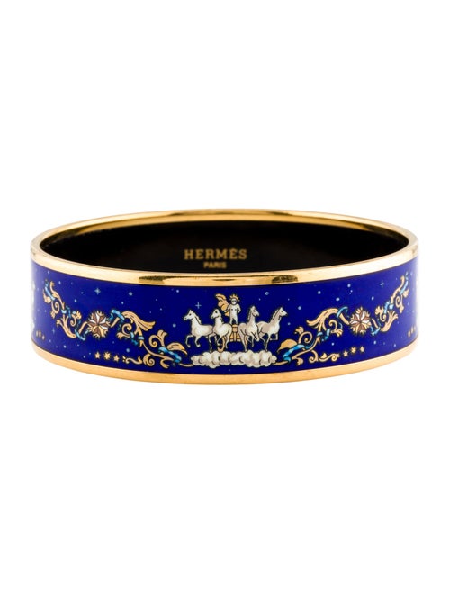 Hermès Enamel Wide Bangle Bracelet