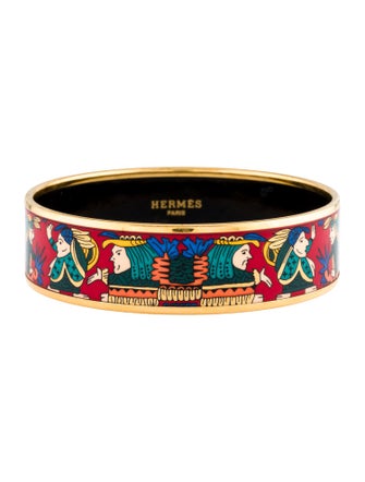 Hermès Enamel Wide Bangle Bracelet