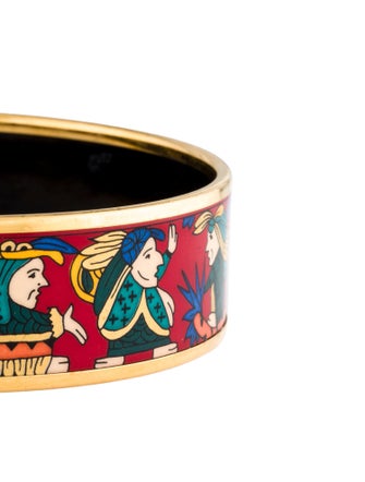 Hermès Enamel Wide Bangle Bracelet