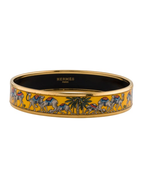 Hermès Enamel Narrow Bangle Bracelet