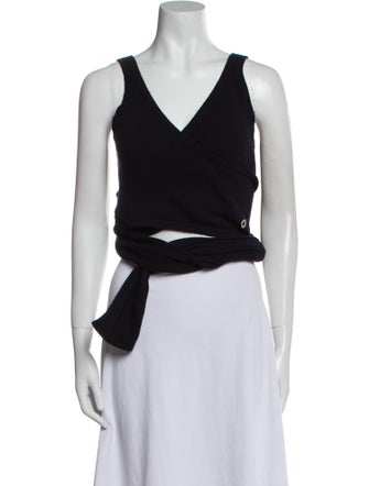 Hermès Cashmere V-Neck Crop Top