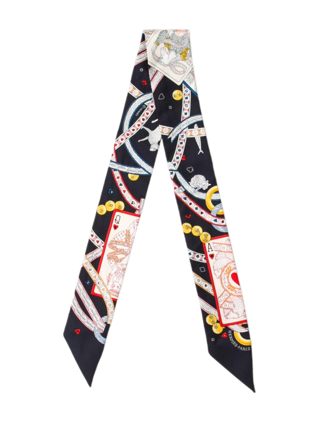 Hermès Dame de Coeur Silk Twilly Scarf