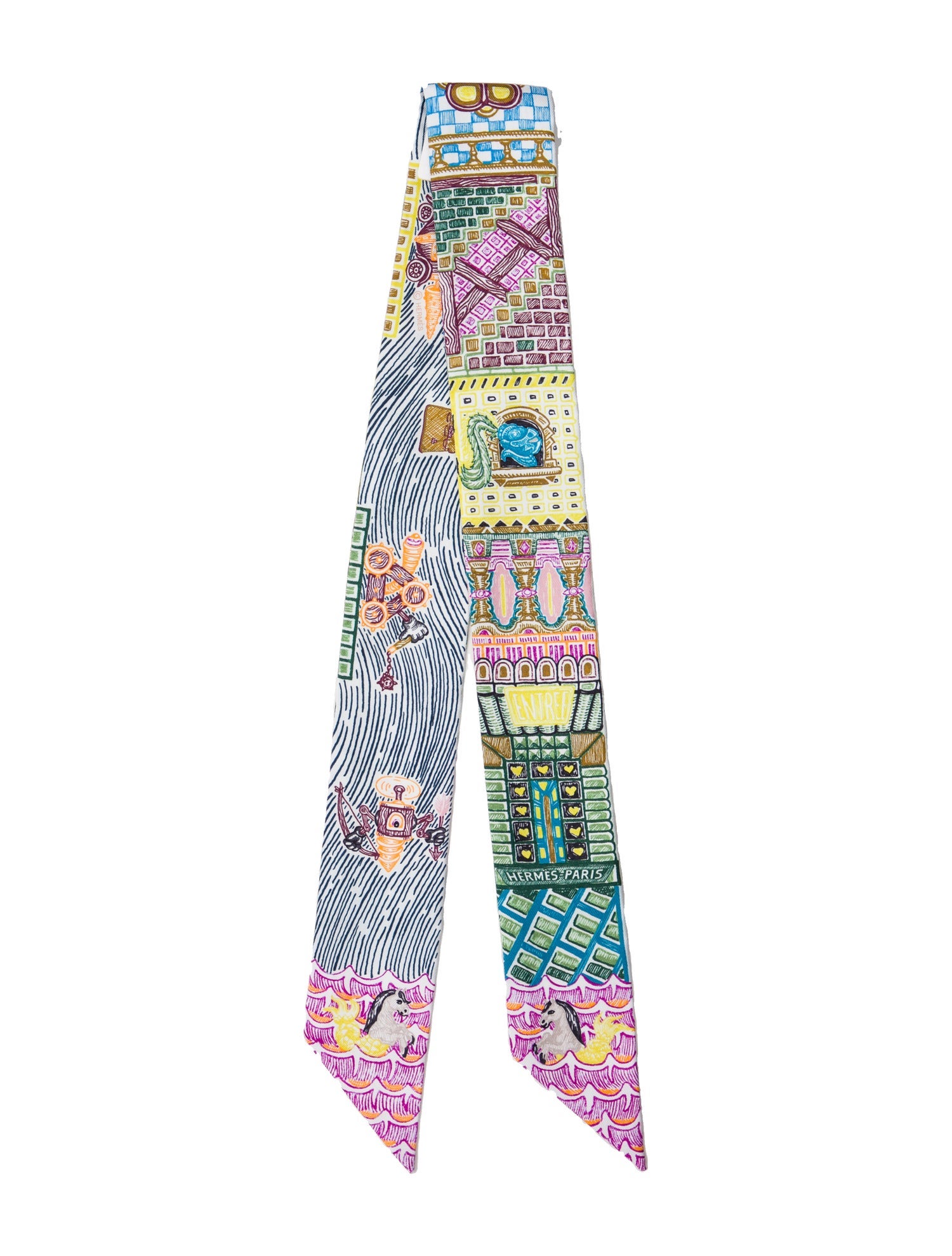 Hermès Super Silk Quest Silk Twilly Scarf w/ Tags