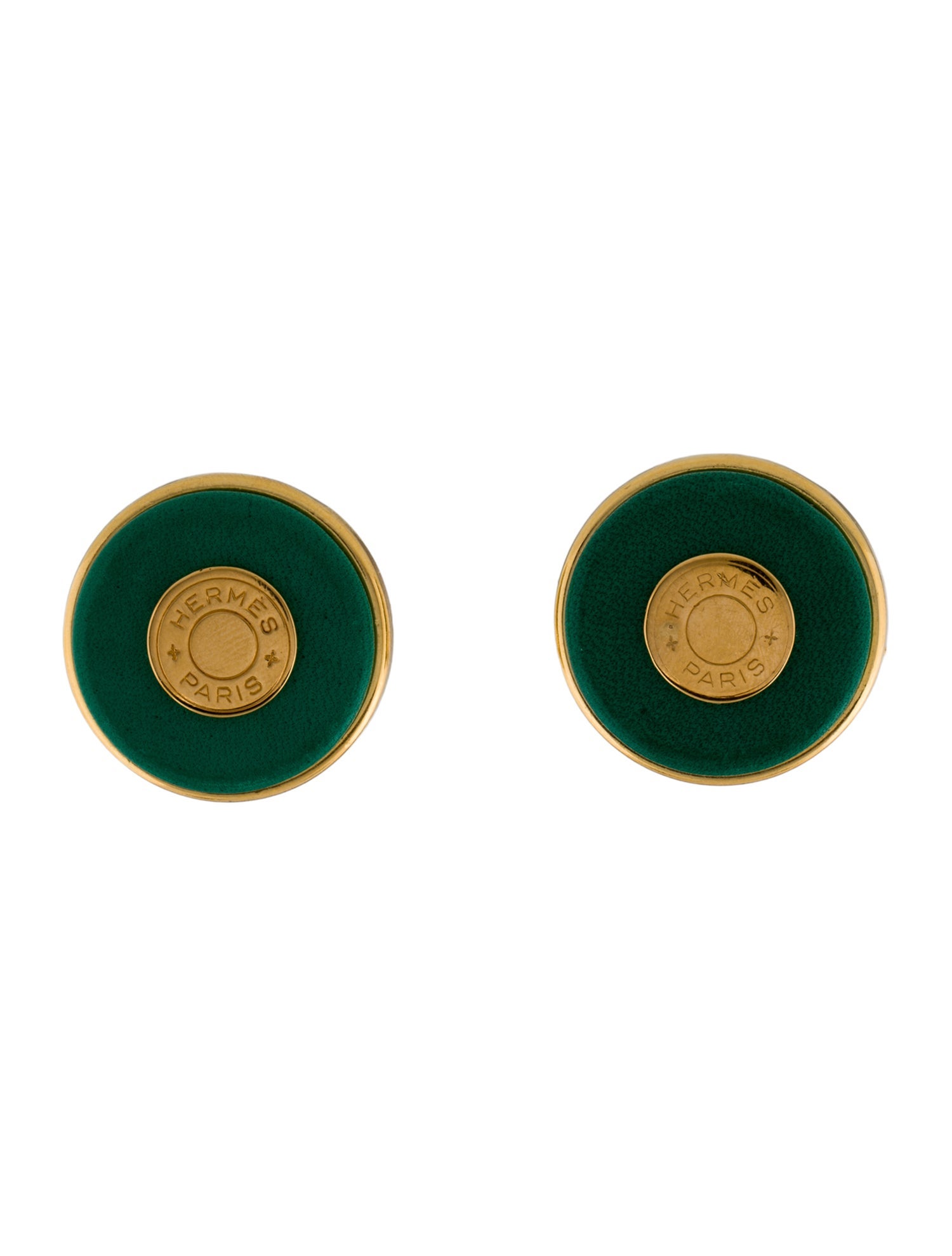 Hermès Leather Clou de Selle Clip-On Earrings