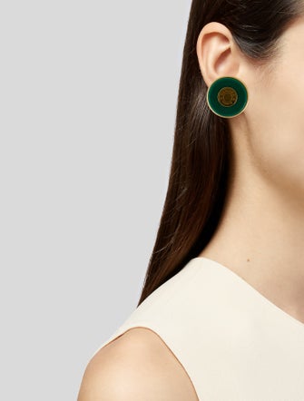 Hermès Leather Clou de Selle Clip-On Earrings