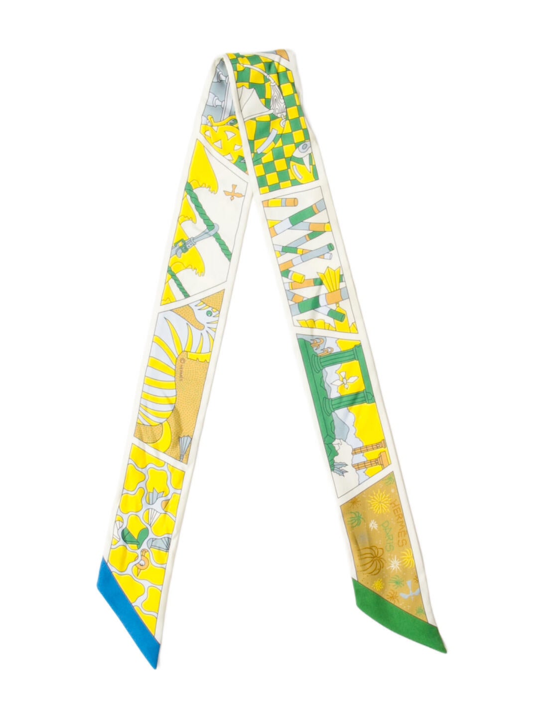 Hermès Factory Suite Silk Twilly Scarf w/ Tags