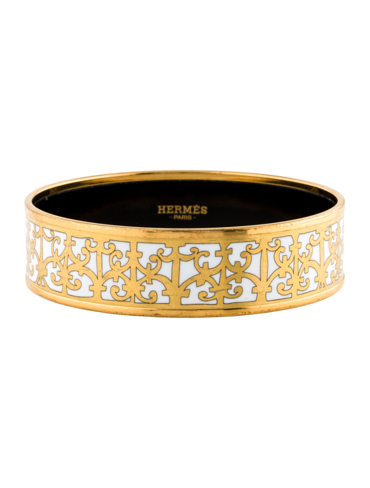 Hermès Balcons du Guadalquivir Wide Enamel Bangle Bracelet