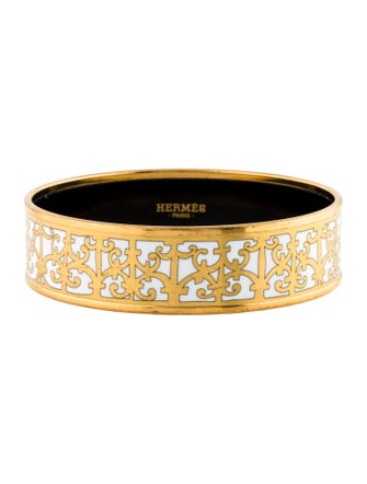 Hermès Balcons du Guadalquivir Wide Enamel Bangle Bracelet