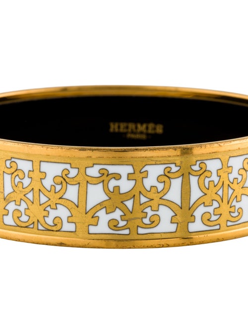 Hermès Balcons du Guadalquivir Wide Enamel Bangle Bracelet