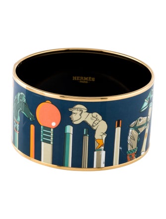 Hermès Les Cannes Futurisme Extra Wide Enamel Bangle