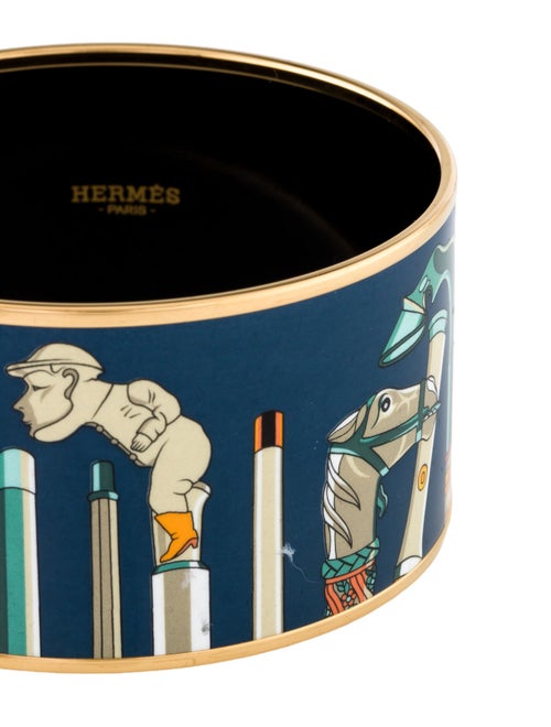 Hermès Les Cannes Futurisme Extra Wide Enamel Bangle