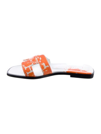 Hermès Oran Peinture Fraiche Calfskin Slides