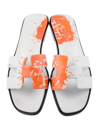 Hermès Oran Peinture Fraiche Calfskin Slides