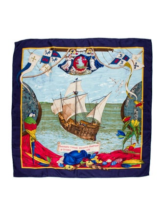 Hermès Christophe Colomb Découvre l'Amerique Silk Scarf
