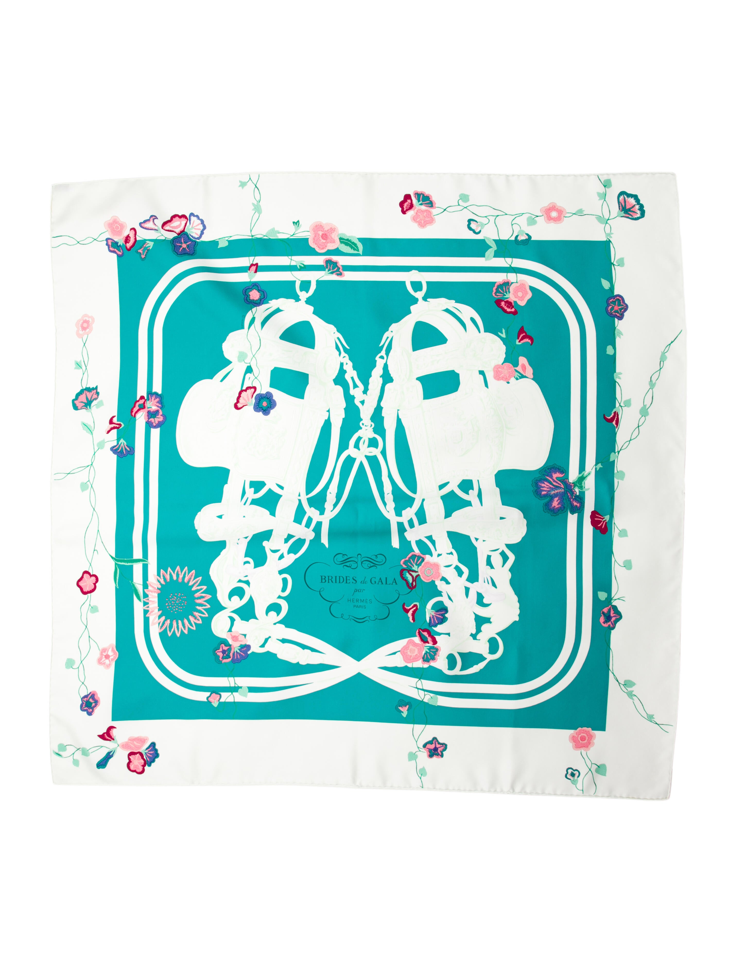 Hermès Brides de Gala en Fleurs Silk Scarf