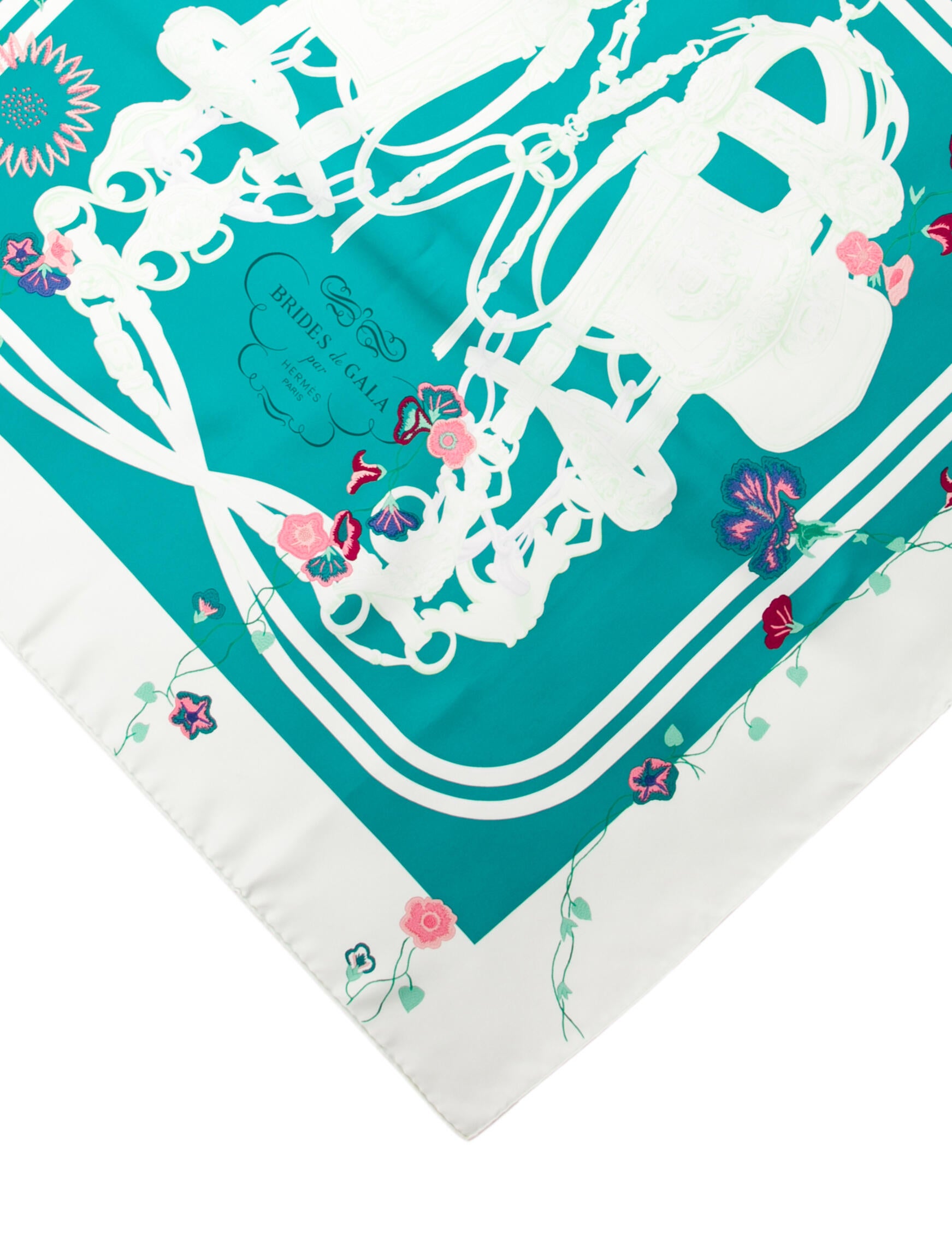 Hermès Brides de Gala en Fleurs Silk Scarf