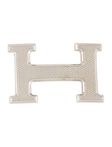 Hermès Buckles H Guilloche 32 mm Belt Buckle