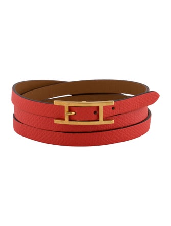 Hermès Leather Behapi Triple Tour Bracelet