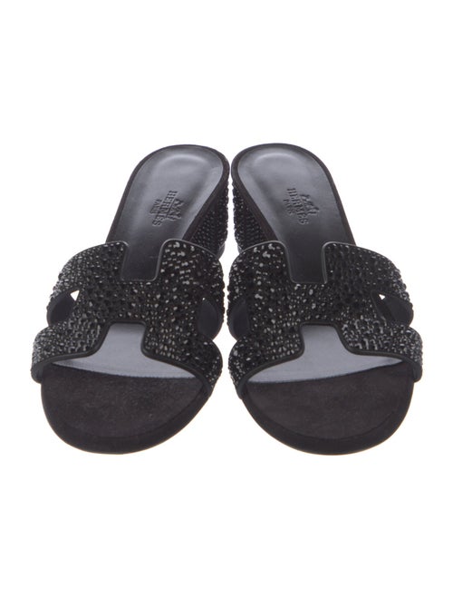 Hermès H Logo Suede Mules