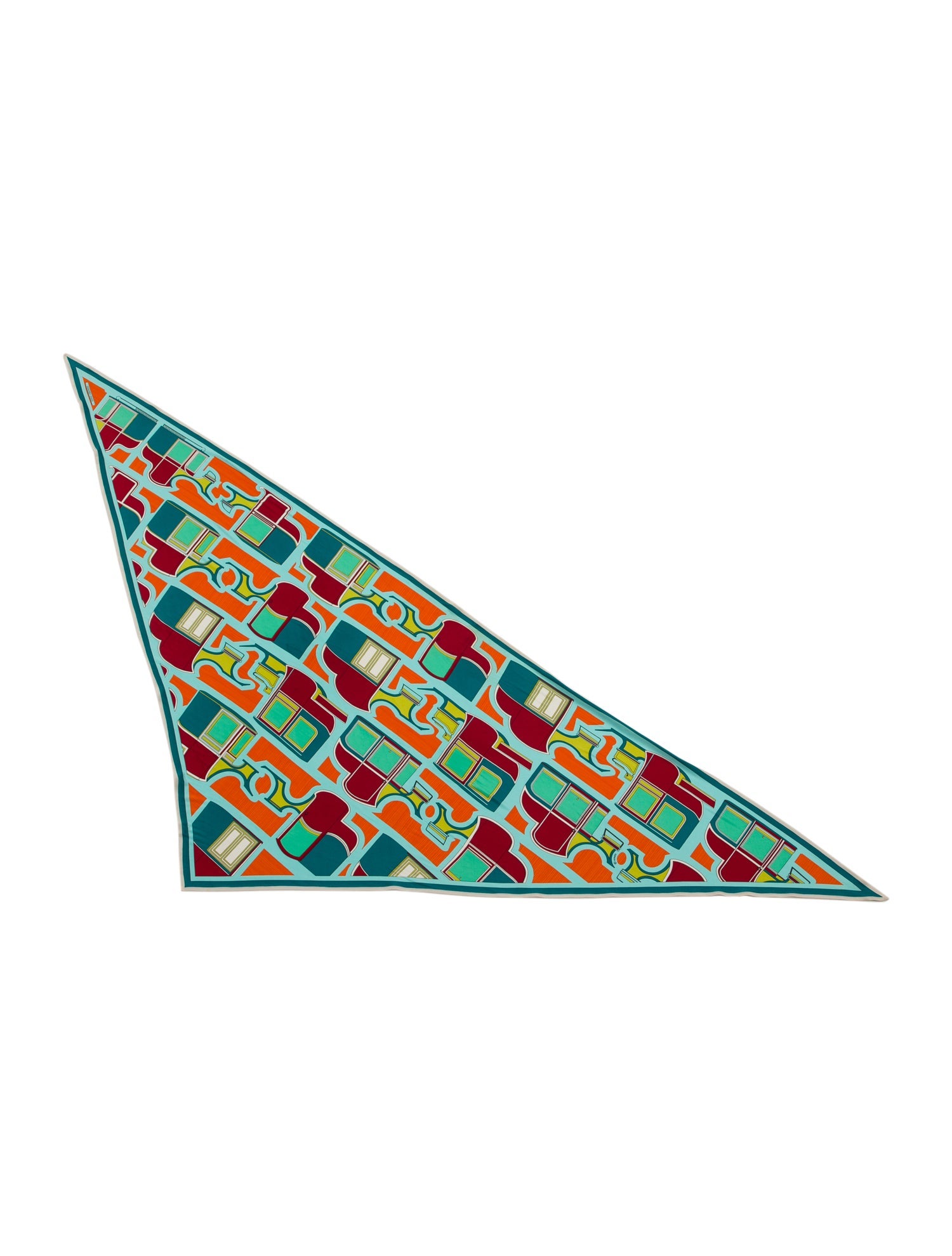 Hermès Les Coupes Jersey Silk Triangle Scarf