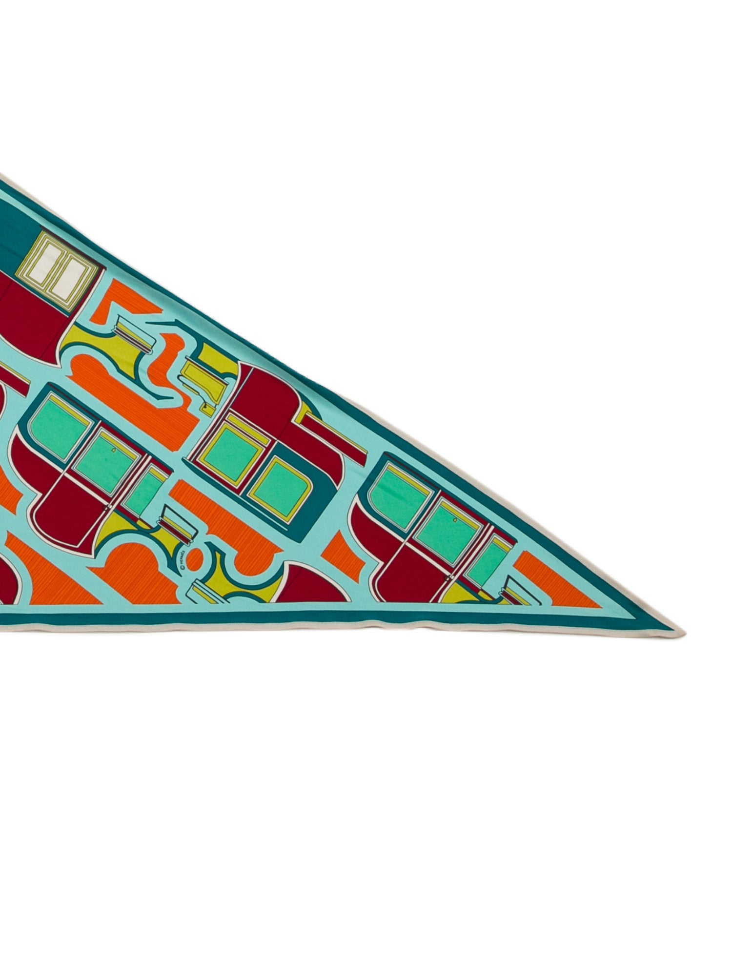 Hermès Les Coupes Jersey Silk Triangle Scarf