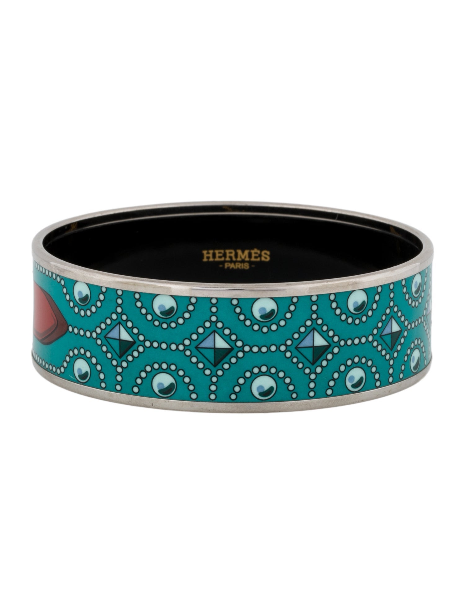 Hermès Wide Enamel Bangle Bracelet