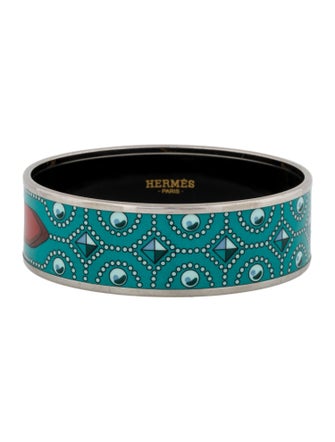 Hermès Wide Enamel Bangle Bracelet