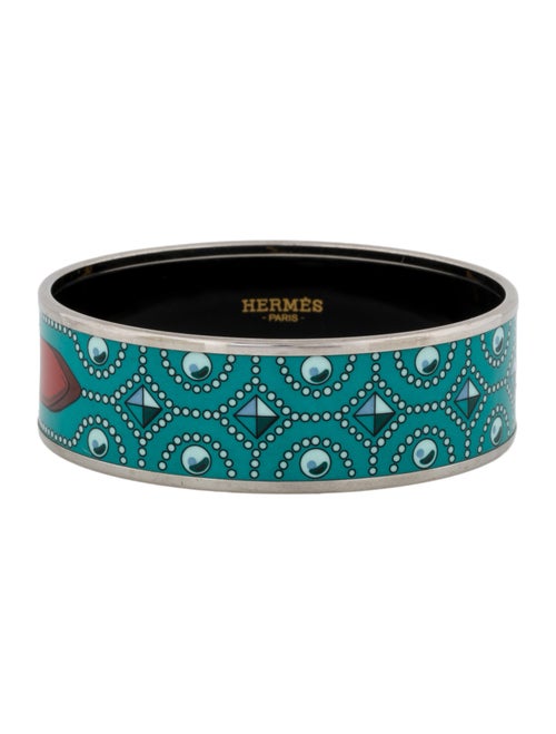 Hermès Wide Enamel Bangle Bracelet