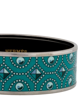 Hermès Wide Enamel Bangle Bracelet