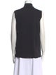 Hermès Mock Neck Sleeveless Button-Up Top