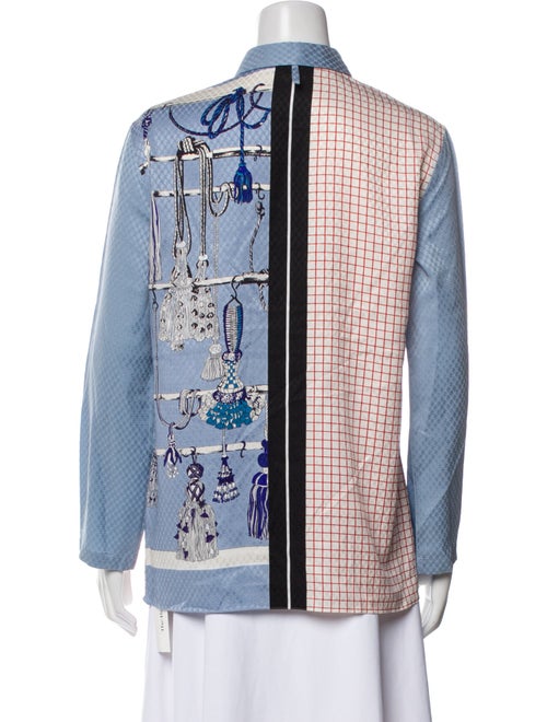 Hermès Silk Printed Button-Up Top