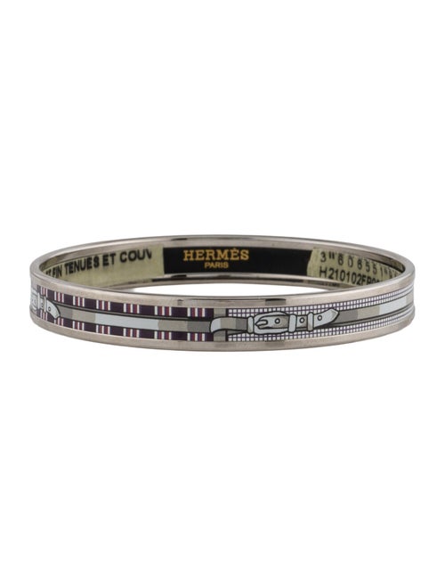 Hermès Enamel Narrow Bangle Bracelet