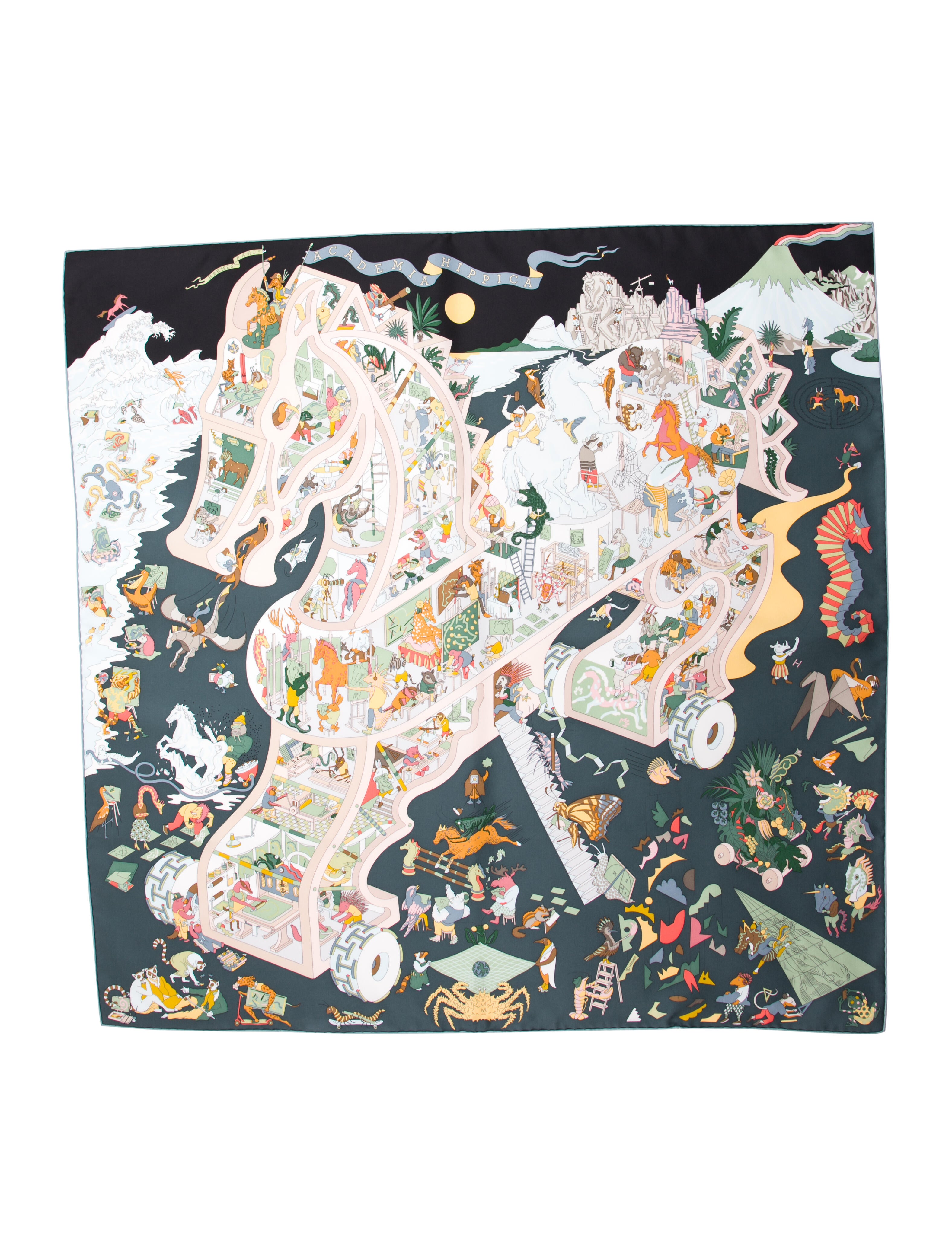 Hermès Academia Hippica Silk Scarf w/ Tags