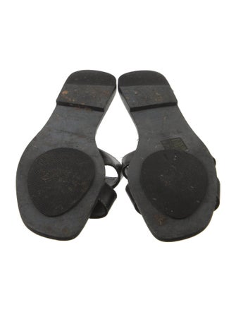 Hermès H Logo Leather Slides