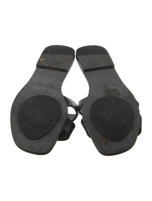 Hermès H Logo Leather Slides