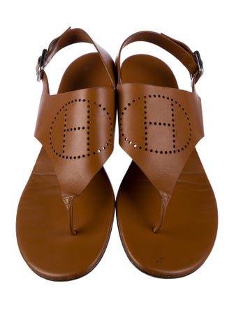 Hermès Kola Leather Slingback Sandals