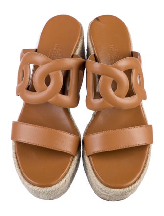 Hermès Ithea 30 Leather Espadrilles