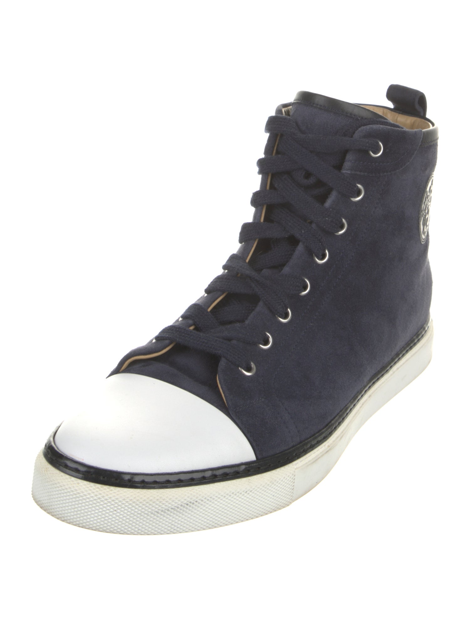 Hermès Suede Colorblock Pattern Sneakers