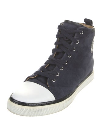 Hermès Suede Colorblock Pattern Sneakers