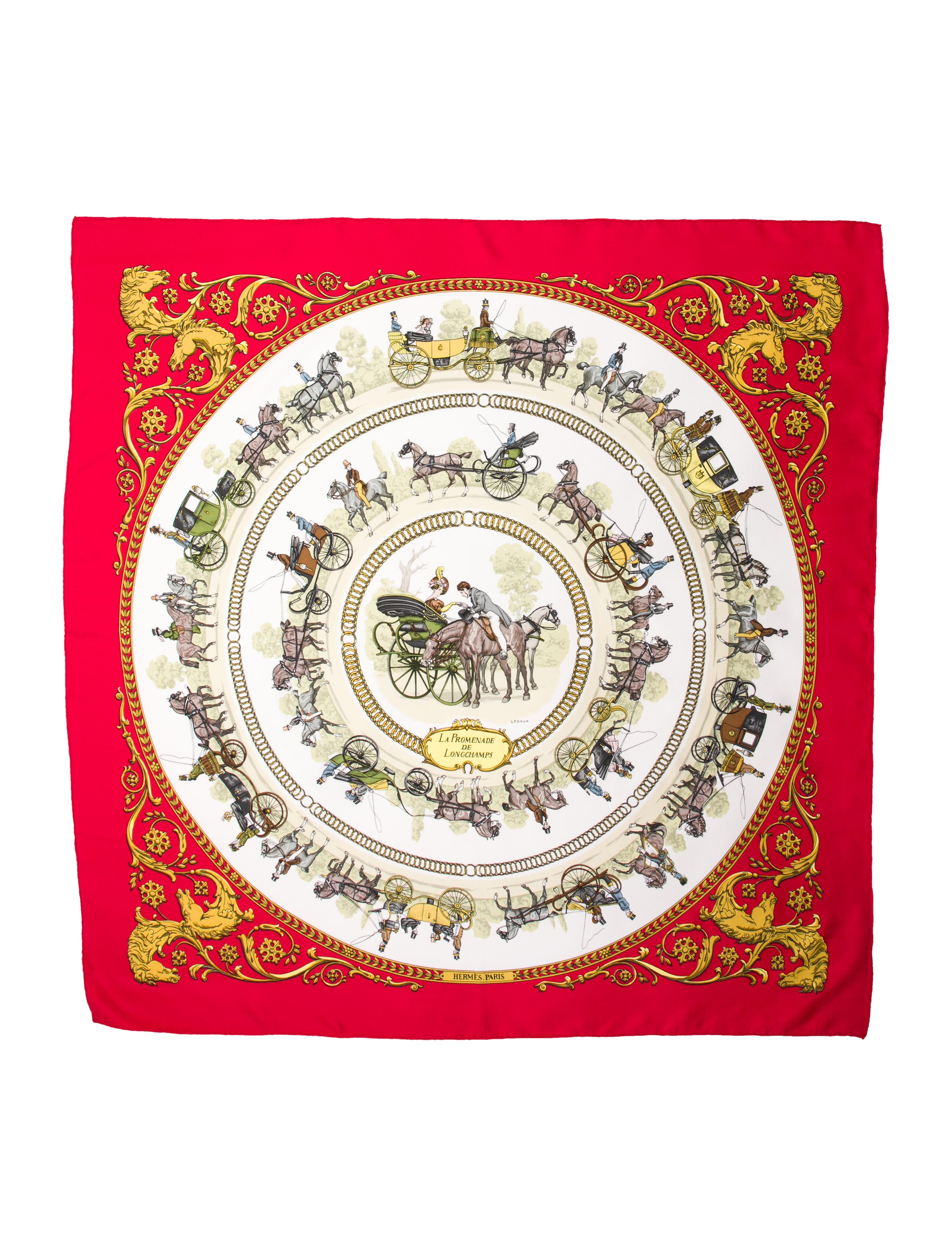 Hermès La Promenade De Longchamps Silk Scarf