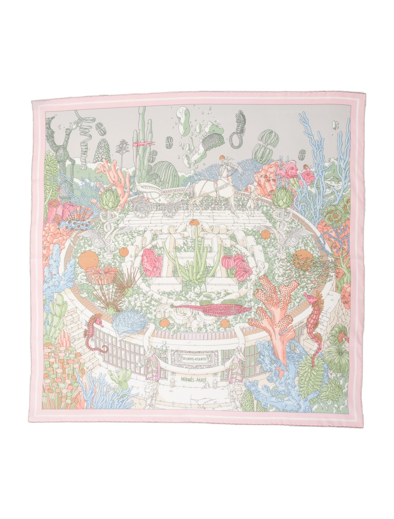 Hermès Ex-Libris Atlantis Silk Scarf