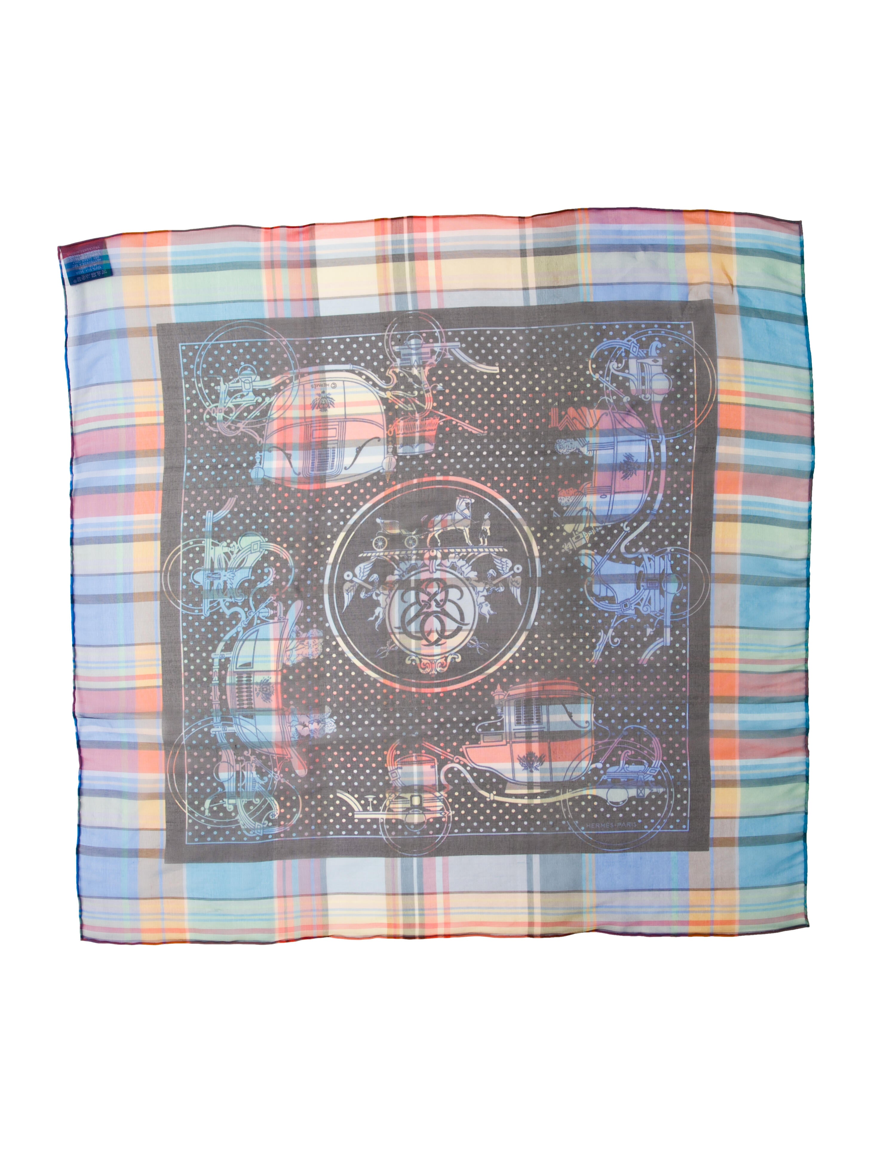 Hermès Madras Ex Libris Bandana Silk Scarf