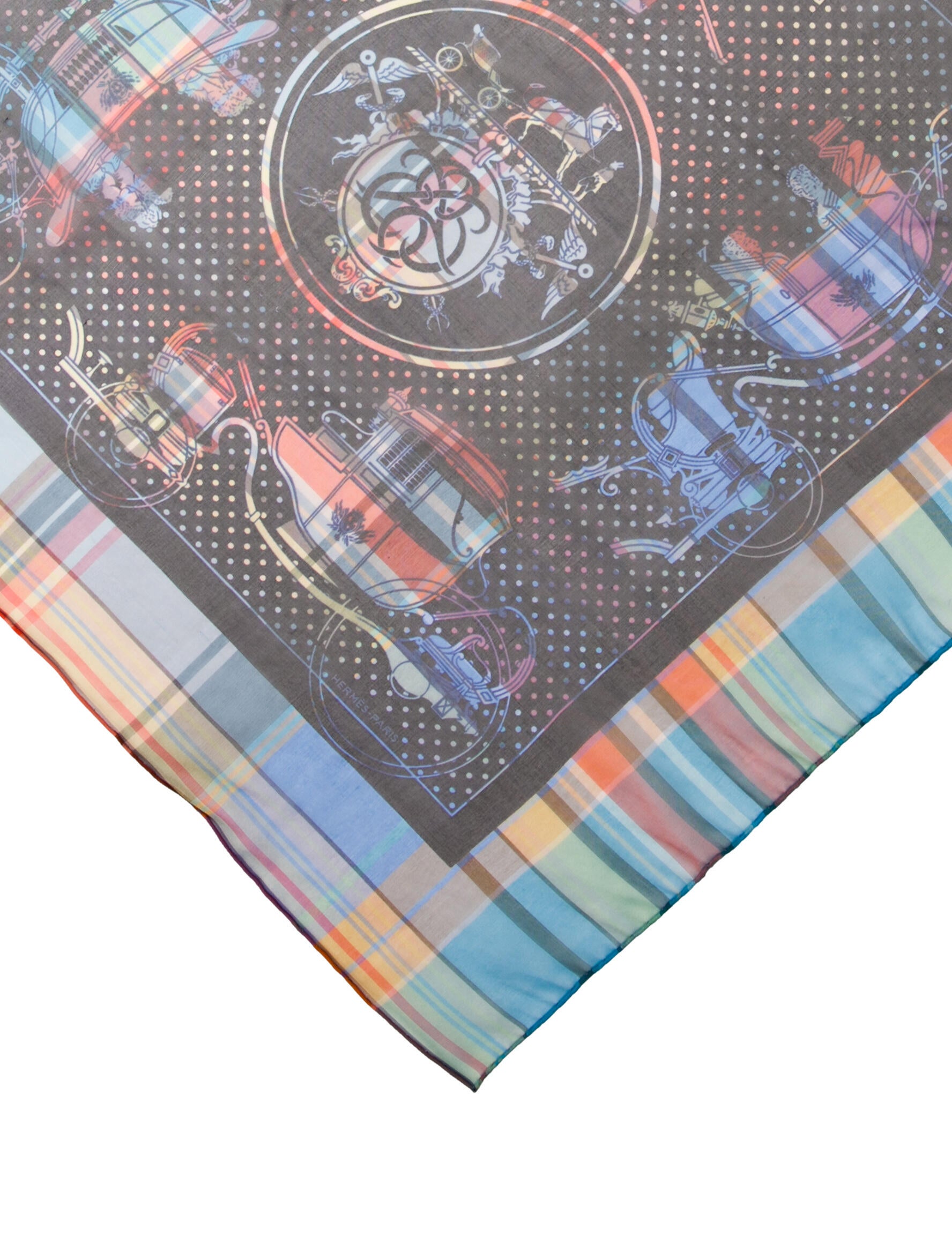 Hermès Madras Ex Libris Bandana Silk Scarf