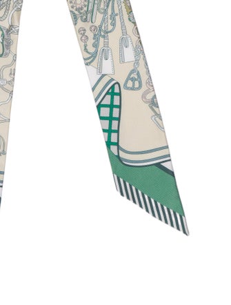 Hermès Bouquets Sellier Silk Twilly Scarf