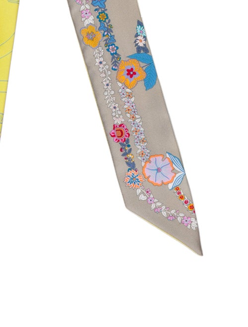 Hermès Brides de Gala en Fleurs Silk Twilly Scarf