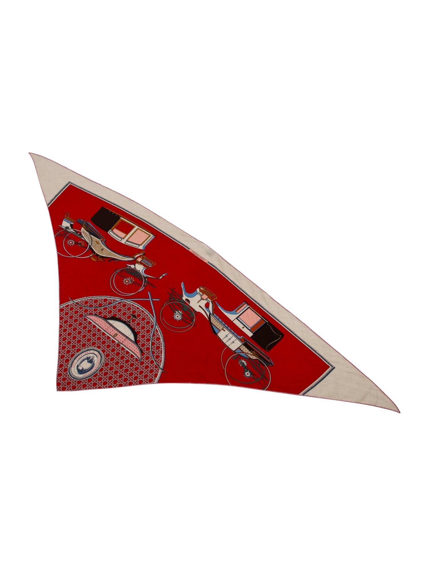 Hermès Voitures a Transformation Cashmere Triangle Scarf
