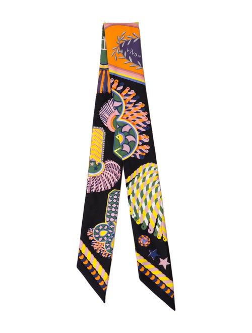 Hermès Epaulettes De Gala Silk Twilly Scarf